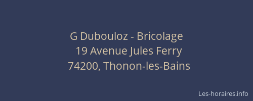 G Dubouloz - Bricolage