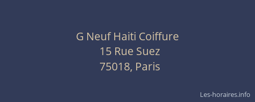 G Neuf Haiti Coiffure