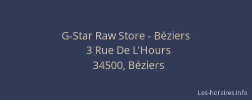 G-Star Raw Store - Béziers