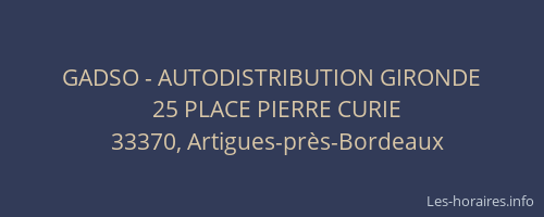 GADSO - AUTODISTRIBUTION GIRONDE