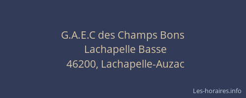 G.A.E.C des Champs Bons