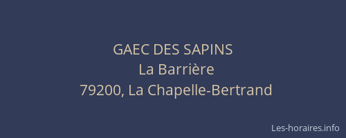 GAEC DES SAPINS