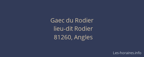 Gaec du Rodier