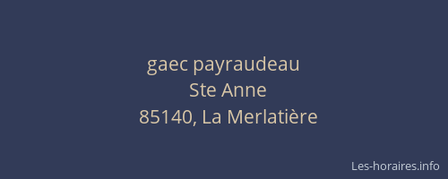 gaec payraudeau