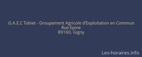 G.A.E.C Tobiet - Groupement Agricole d'Exploitation en Commun