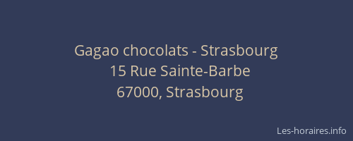 Gagao chocolats - Strasbourg