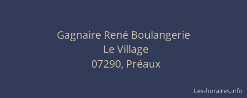 Gagnaire René Boulangerie