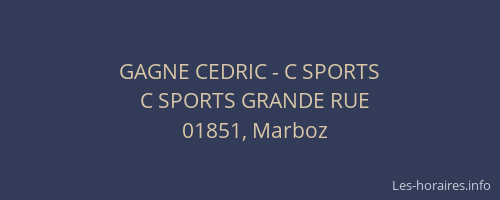 GAGNE CEDRIC - C SPORTS