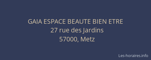 GAIA ESPACE BEAUTE BIEN ETRE