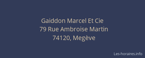 Gaiddon Marcel Et Cie