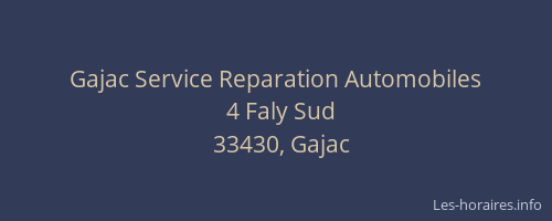 Gajac Service Reparation Automobiles