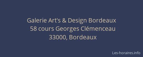 Galerie Art's & Design Bordeaux