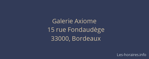 Galerie Axiome