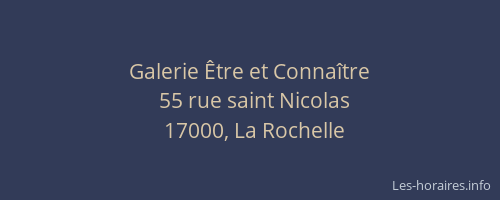 Galerie Être et Connaître