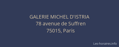 GALERIE MICHEL D'ISTRIA