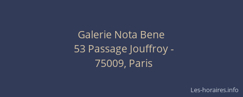 Galerie Nota Bene