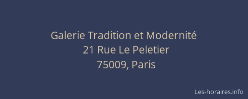 Galerie Tradition et Modernité