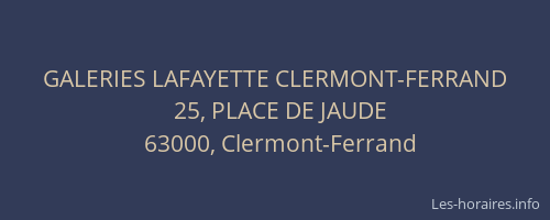 GALERIES LAFAYETTE CLERMONT-FERRAND