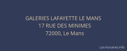 GALERIES LAFAYETTE LE MANS