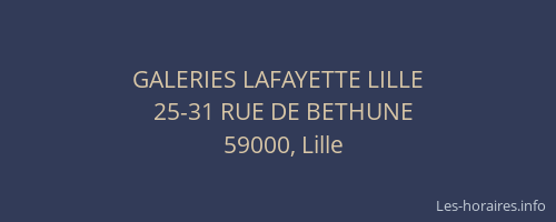 GALERIES LAFAYETTE LILLE