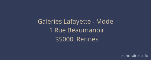Galeries Lafayette - Mode