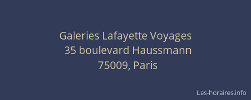 Galeries Lafayette Voyages