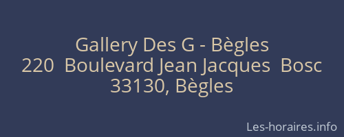 Gallery Des G - Bègles