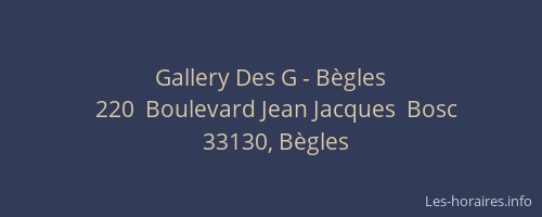 Gallery Des G - B&egrave;gles