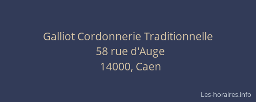 Galliot Cordonnerie Traditionnelle