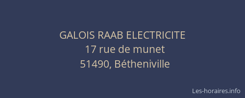 GALOIS RAAB ELECTRICITE