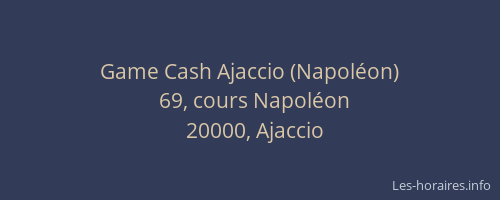 Game Cash Ajaccio (Napoléon)