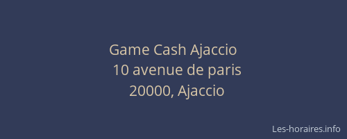 Game Cash Ajaccio