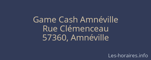 Game Cash Amnéville