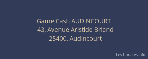 Game Cash AUDINCOURT