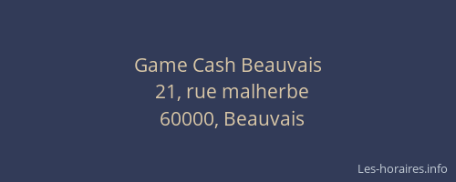 Game Cash Beauvais