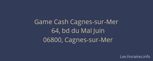 Game Cash Cagnes-sur-Mer