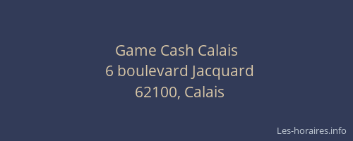 Game Cash Calais