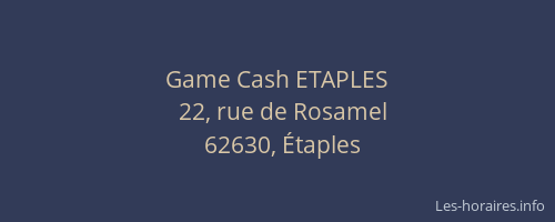 Game Cash ETAPLES