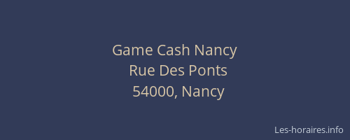 Game Cash Nancy