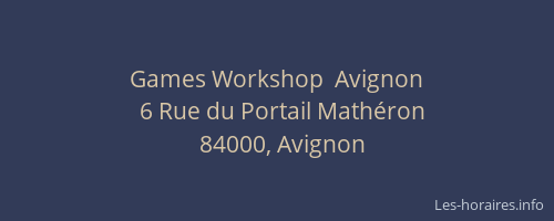 Games Workshop  Avignon
