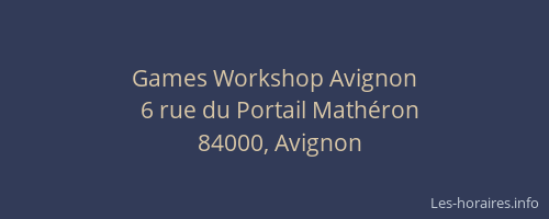 Games Workshop Avignon