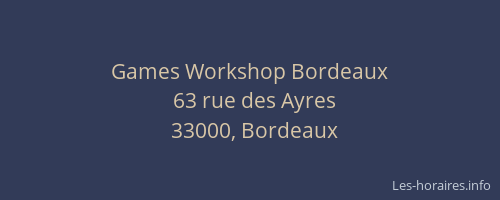 Games Workshop Bordeaux