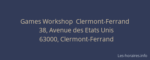 Games Workshop  Clermont-Ferrand
