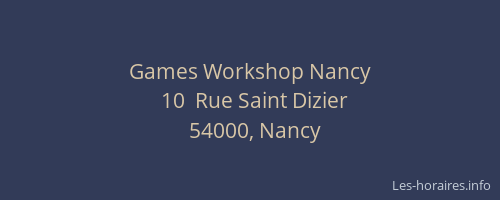 Games Workshop Nancy