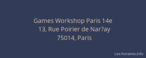 Games Workshop Paris 14e