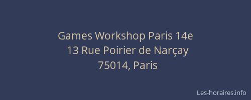 Games Workshop Paris 14e