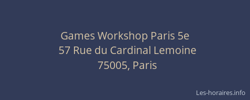 Games Workshop Paris 5e