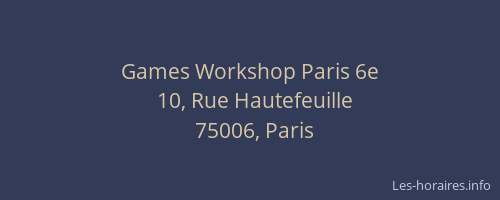 Games Workshop Paris 6e