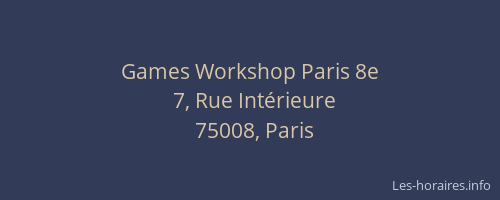 Games Workshop Paris 8e