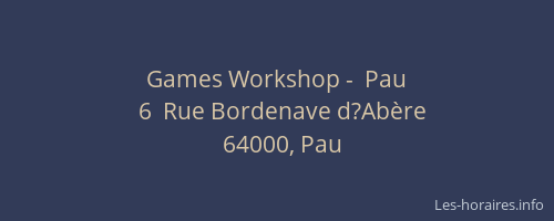 Games Workshop -  Pau
